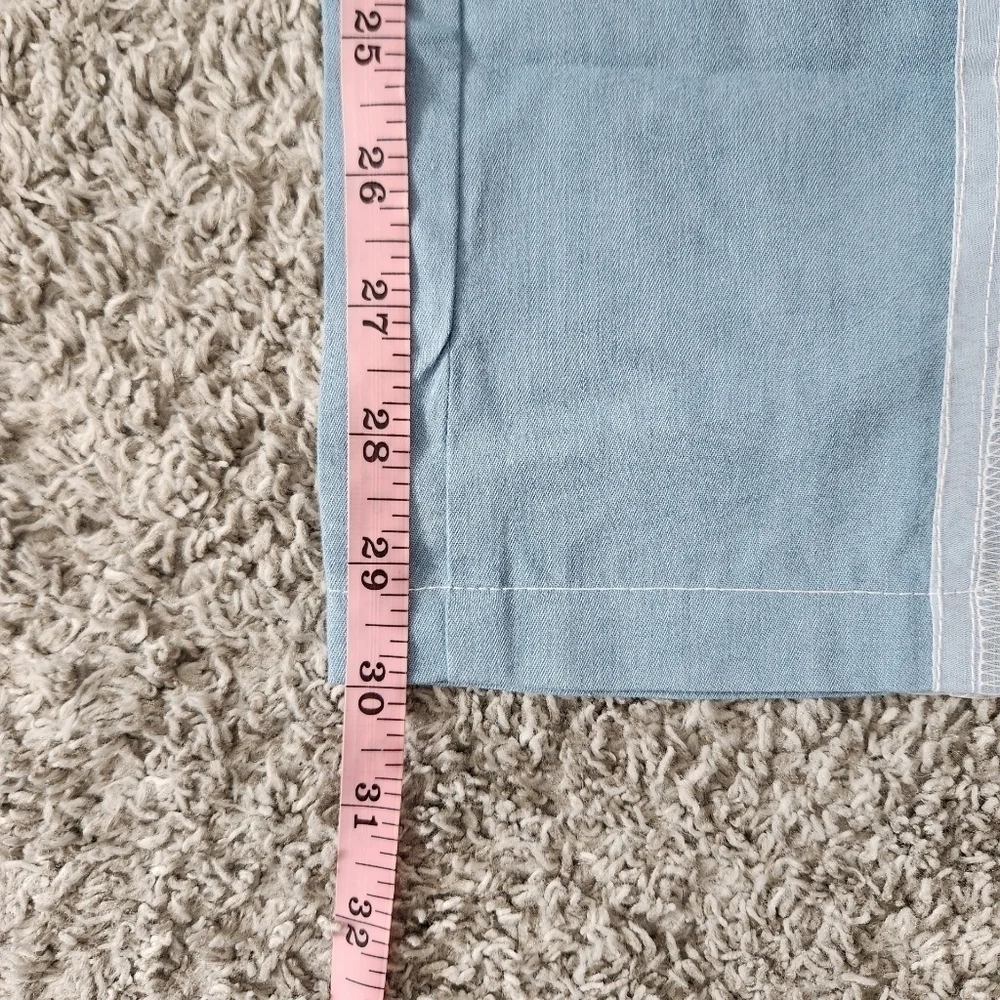 Thrill Jeans Plus Size Organza Detail Straight Leg Jeans. Light Wash. Si…